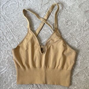 NWOT Good Karma Crop Top - Tan
